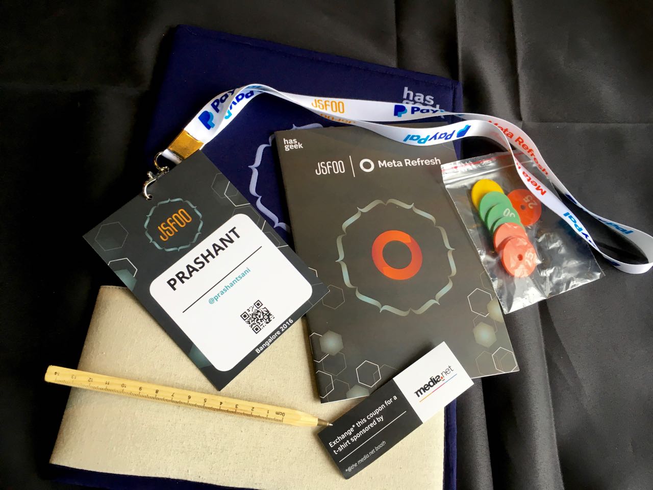 JSFoo & Meta Refresh 2016 Conference Swag