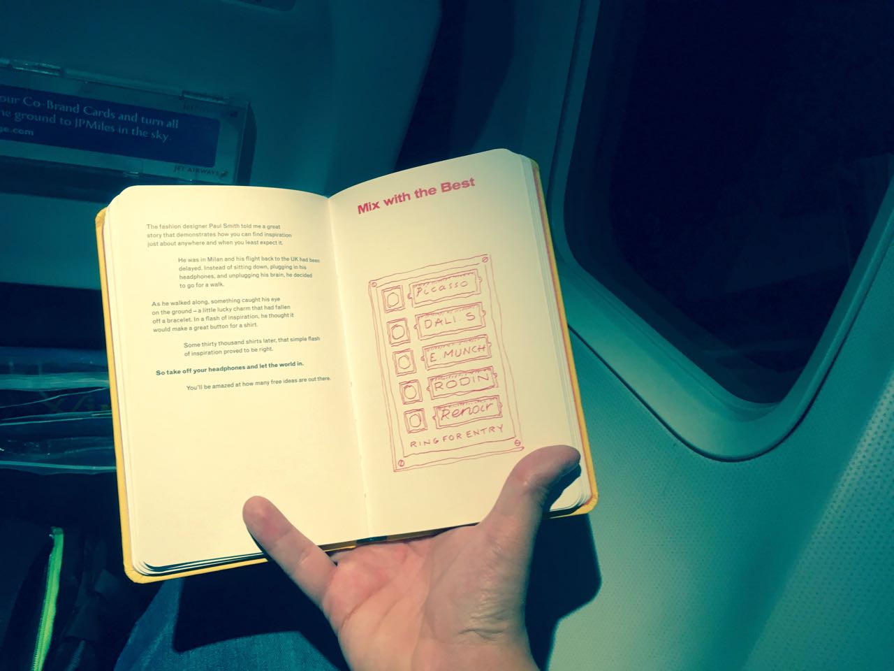 Book Reading on an aeroplane journey