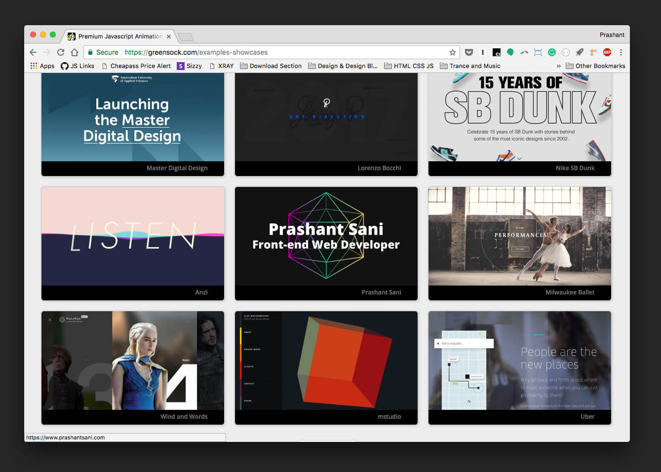 Prashant Sani Featured Animations Website